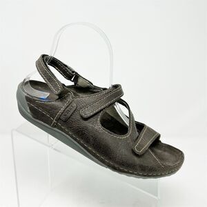 Wolky Slingback Sandals Natural Brown Leather Size 39 (US 8) Casual Buckle